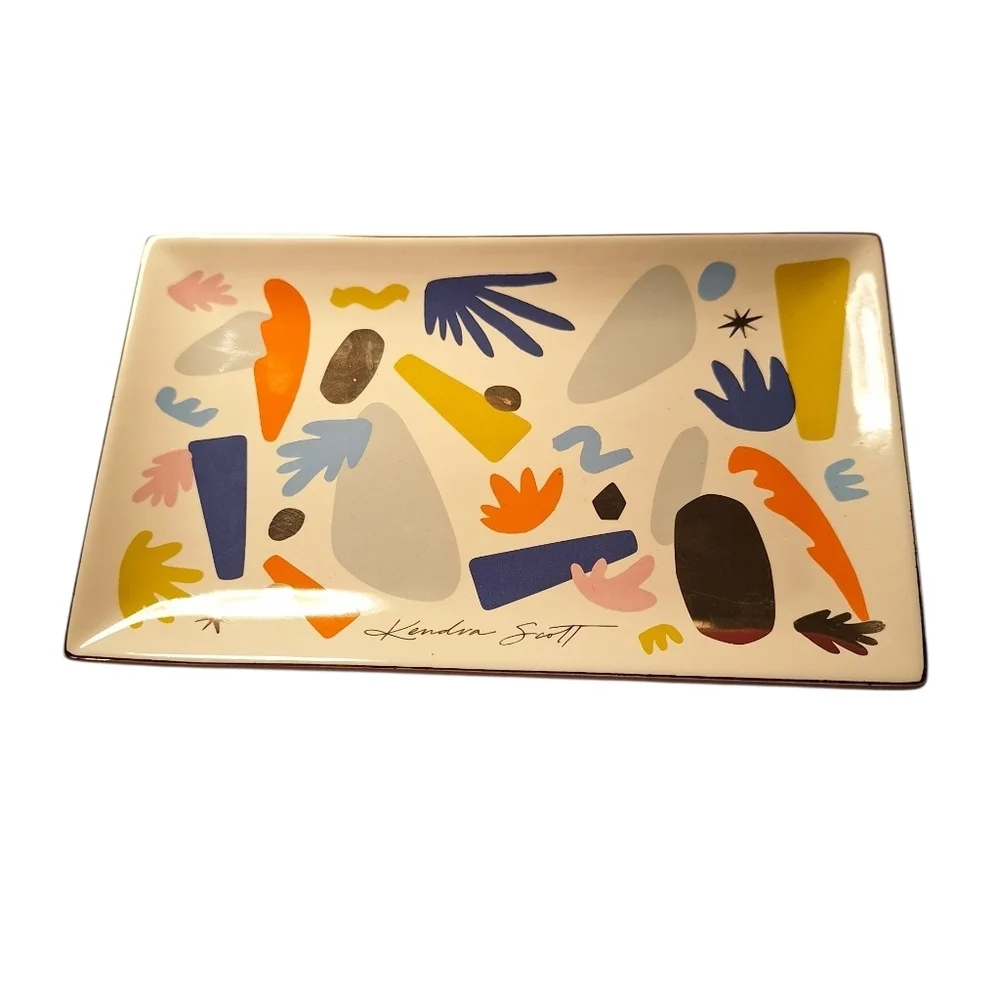 Kendra Scott Multicolor Abstract Jewelry Tray Terrazo Print Vanity Ceramic Color